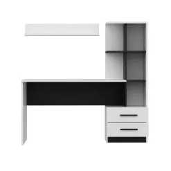 Työpöytä Hyllyllä Kalune Design 382, ​​valkoinen/musta