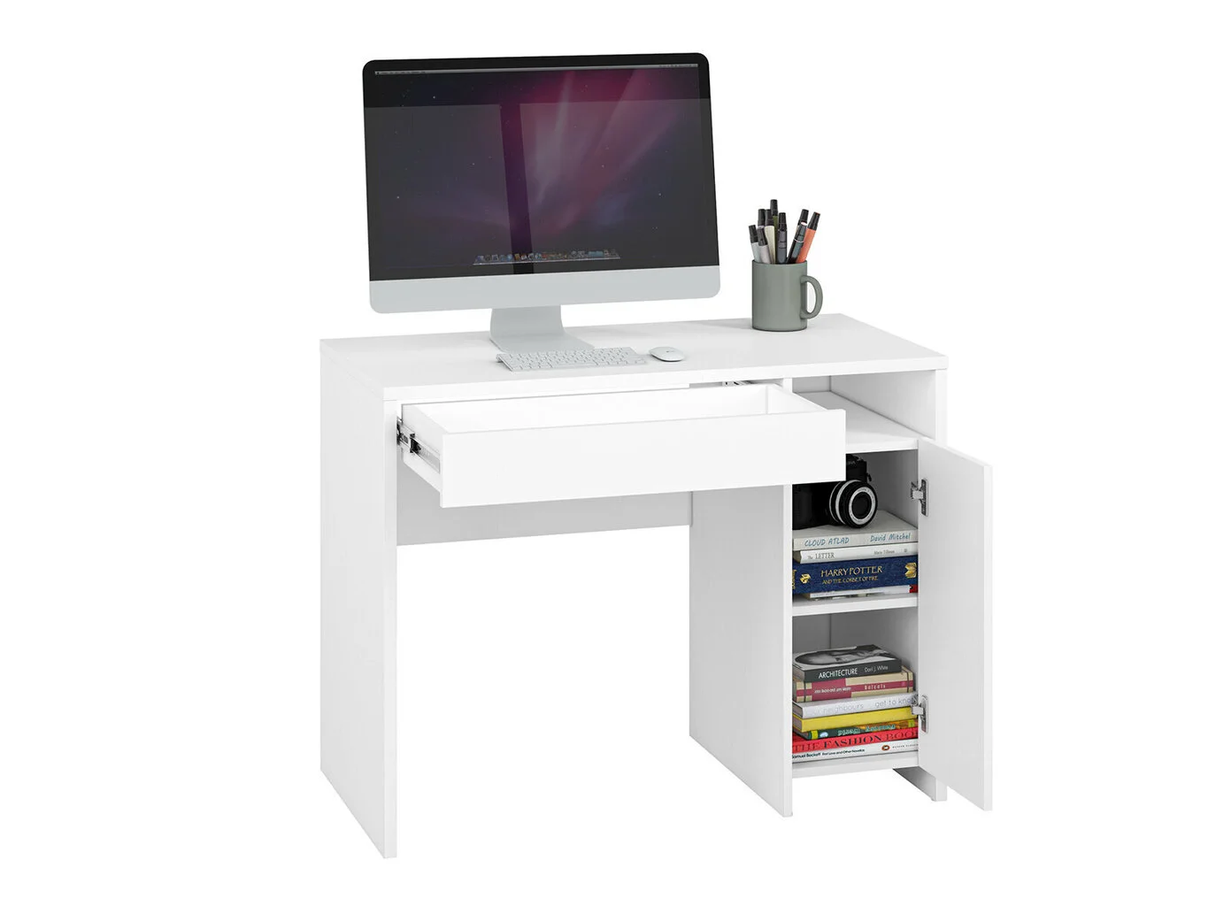 ML Meble Työpöytä Kendo 02, Valkoinen 4 ML Meble Työpöytä Kendo 02, Valkoinen - Image 4