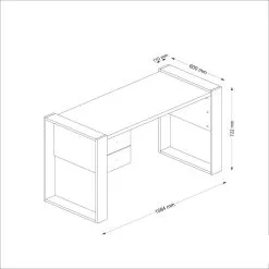 Työpöytä Lord, Valkoinen/ruskea -NORE Kalusteet Myymälä tyopoyta lord valkoinenruskea a3d41 palaute reference