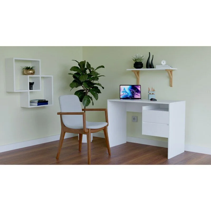 Työpöytä NORE Taco 3, Valkoinen 4 Työpöytä NORE Taco 3, Valkoinen - Image 4