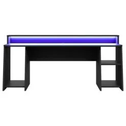 NORE Kalusteet Myymälä 34 Työpöytä Tezaur 200 Cm + LED, Musta