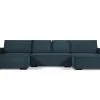 Universaali Pehmeä Kulmasohva Micadoni Home Eveline 6S, Tummansininen