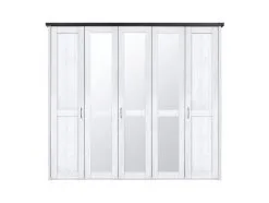 Black Red White Vaatekaappi BRW Luca 5D, Valkoinen/musta -NORE Kalusteet Myymälä vaatekaappi brw luca 5d valkoinenmusta 443a6 netistai reference