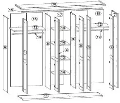 Black Red White Vaatekaappi BRW Luca 5D, Valkoinen/musta -NORE Kalusteet Myymälä vaatekaappi brw luca 5d valkoinenmusta a250f osta reference