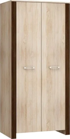 Meblocross Vaatekaappi Hugo, Tumma Tammi / Vaalea Tammi