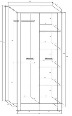 Meblocross Vaatekaappi Hugo, Tumma Tammi / Vaalea Tammi -NORE Kalusteet Myymälä vaatekaappi hugo tumma tammi vaalea tammi cb3d6 netistai reference