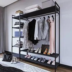 Vaatekaappi Kalune Design Trend L607, Musta -NORE Kalusteet Myymälä vaatekaappi kalune design trend l607 musta 3cbdc osta reference