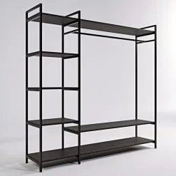 Vaatekaappi Kalune Design Trend L607, Musta -NORE Kalusteet Myymälä vaatekaappi kalune design trend l607 musta 9f313 netistai reference