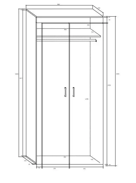 Meblocross Vaatekaappi Mamba, Ruskea/valkoinen. 2 Meblocross Vaatekaappi Mamba, Ruskea/valkoinen. - Image 2