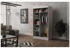 Vaatekaappi NORE Dave 120, Tummanharmaa -NORE Kalusteet Myymälä vaatekaappi nore dave 120 tummanharmaa a2caf netistai reference