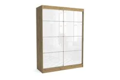 Vaatekaappi NORE Heinäkuu 160, Ruskea/valkoinen