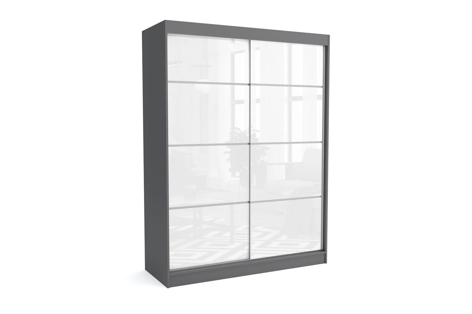 Vaatekaappi NORE Heinäkuu 180, Tummanharmaa/valkoinen 1 Vaatekaappi NORE Heinäkuu 180, Tummanharmaa/valkoinen