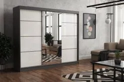 Vaatekaappi, NORE Suzan 250, Tummanharmaa -NORE Kalusteet Myymälä vaatekaappi nore suzan 250 tummanharmaa 86732 hinta reference