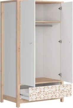 Black Red White Vaatekaappi Timon-I, Valkoinen/pyökki -NORE Kalusteet Myymälä vaatekaappi timon i valkoinenpyokki e8170 netistai reference