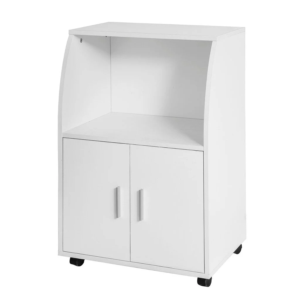 SoBuy Valkoinen Puinen Keittiökaappi Pyörillä FRG241-W 1 SoBuy Valkoinen Puinen Keittiökaappi Pyörillä FRG241-W