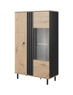 Laski Meble Vitriini Madis, Ruskea/musta