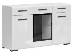 Black Red White Vitriinikaappi BRW Assen 2S3D, Valkoinen -NORE Kalusteet Myymälä vitriinikaappi brw assen 2s3d valkoinen 3bb60 palaute reference