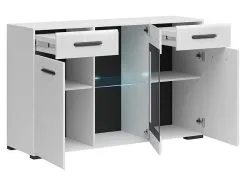 Black Red White Vitriinikaappi BRW Assen 2S3D, Valkoinen -NORE Kalusteet Myymälä vitriinikaappi brw assen 2s3d valkoinen 3dd32 halvempi reference