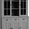 Vitriinikaappi Gala Meble Prowansja W2D, Harmaa