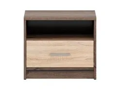 Black Red White Yöpöytä BRW Nepo Plus 1S, Ruskea/tammivärinen