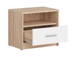 Black Red White Yöpöytä BRW Nepo Plus KOM1S, Tammi/valkoinen -NORE Kalusteet Myymälä yopoyta brw nepo plus kom1s tammivalkoinen fe117 netistai reference