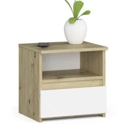 Akord Yöpöytä CL1, Ruskea/valkoinen