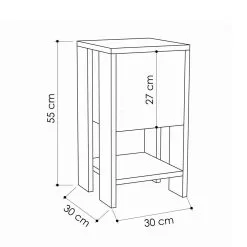 Yöpöytä Kalune Design 776 (I), 55 Cm, Ruskea/musta -NORE Kalusteet Myymälä yopoyta kalune design 776 i 55 cm e566a palaute reference