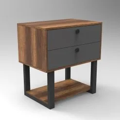 Yöpöytä Kalune Design MN03, Ruskea/harmaa -NORE Kalusteet Myymälä yopoyta kalune design mn03 ruskeaharmaa 48198 palaute reference