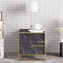 Yöpöytä Kalune Design Polka, Musta/kulta -NORE Kalusteet Myymälä yopoyta kalune design polka mustakulta f1591 halvempi reference