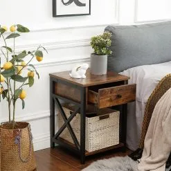 Yöpöytä LET022B01, Ruskea/musta -NORE Kalusteet Myymälä yopoyta let022b01 ruskeamusta 419f8 palaute reference