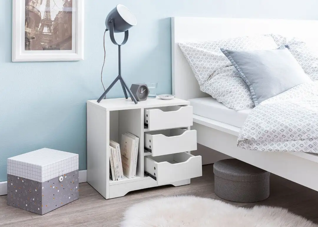 Yöpöytä Nacht, Valkoinen 3 Yöpöytä Nacht, Valkoinen - Image 3