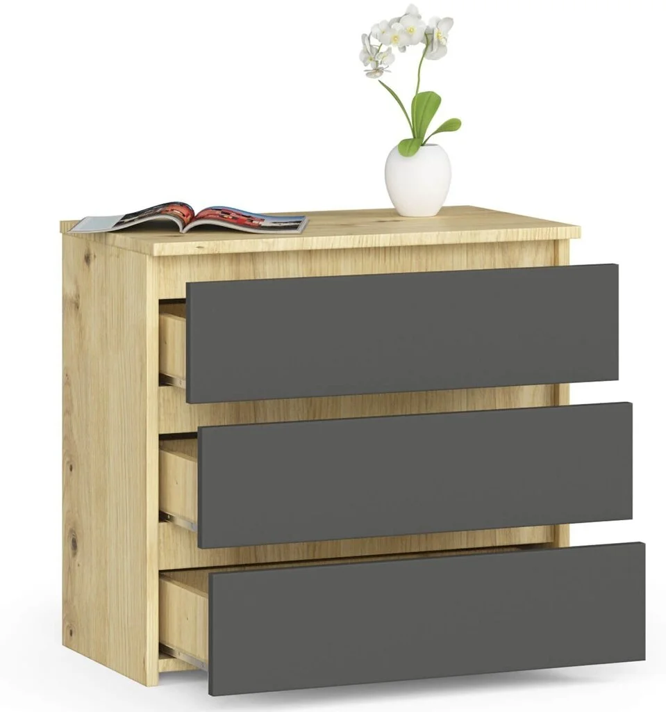 Yöpöytä NORE CL3, Ruskea / Tummanharmaa 2 Yöpöytä NORE CL3, Ruskea / Tummanharmaa - Image 2