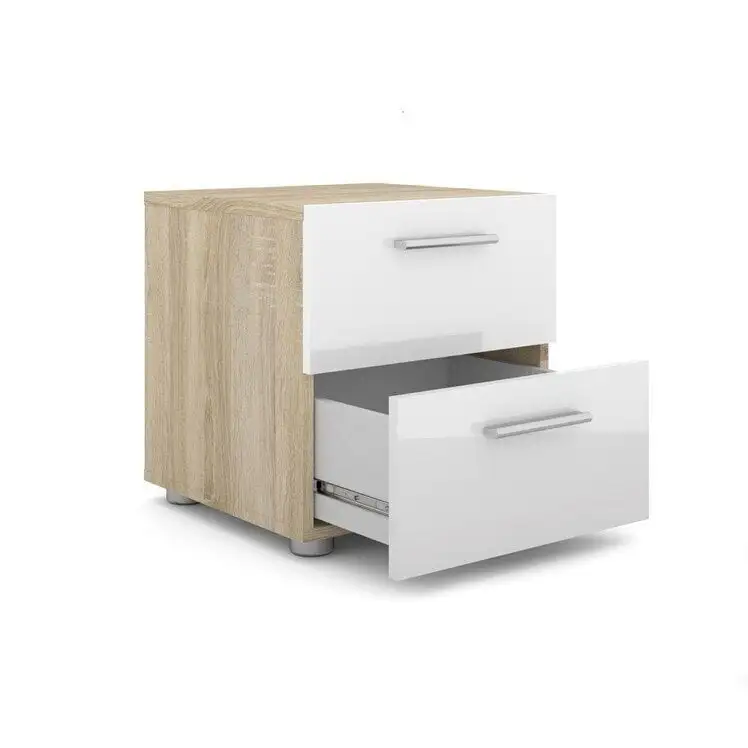 Yöpöytä Pepe, Valkoinen/tammi 2 Yöpöytä Pepe, Valkoinen/tammi - Image 2