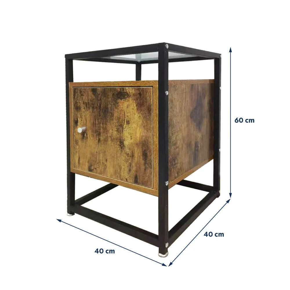 Yöpöytä Selsey Ramizu, Ruskea/musta 5 Yöpöytä Selsey Ramizu, Ruskea/musta - Image 5