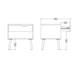Yöpöytä Tvilum Oslo 1, Valkoinen/ruskea -NORE Kalusteet Myymälä yopoyta tvilum oslo 1 valkoinenruskea 50fcd halvempi reference