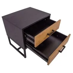 Yöpöytäkaappi AMSTERDAM 50x40xH50cm, Tammi/must -NORE Kalusteet Myymälä yopoytakaappi amsterdam 50x40xh50cm tammimust 374ee palaute reference